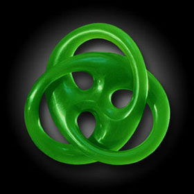 `Unique jade carving of an endless knot.